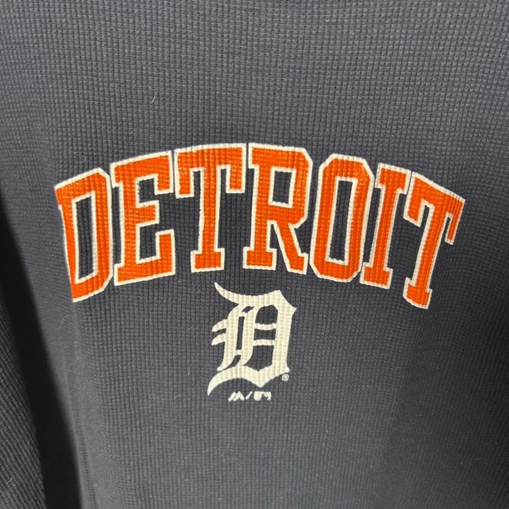 Detroit Tigers navy long sleeve thermal shirt Size 3XL #MLB #baseball - Picture 3 of 4